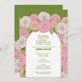 Liebe ist in Bloom - Boho Blume Brautparty Einladung (Vorne/Hinten)
