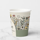 Liebe ist in Bloom - Boho Blume Brautparty Pappbecher (Rückseite)