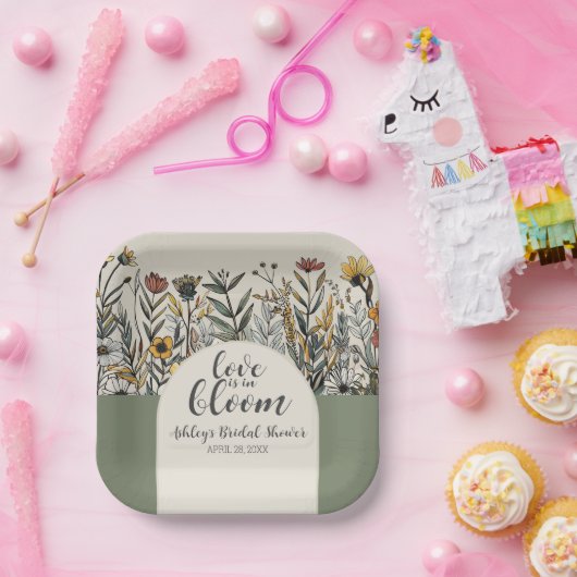 Liebe ist in Bloom - Boho Blume Brautparty Pappteller (Party)
