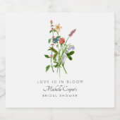 Liebe ist in Bloom BoHo Brautparty Schaumweinetikett (Einzelnes Label)