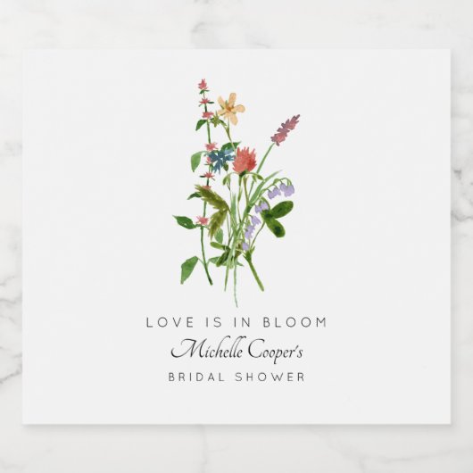 Liebe ist in Bloom BoHo Brautparty Schaumweinetikett (Einzelnes Label)