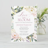 Liebe ist in Bloom | Boho Floral Frame Brautparty Einladung (Stehend Vorderseite)