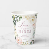 Liebe ist in Bloom | Boho Floral Frame Brautparty Pappbecher (Rückseite)