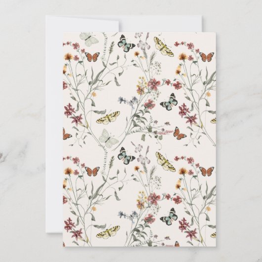 Liebe ist in Bloom Boho Schmetterlinge Brautparty Einladung (Rückseite)