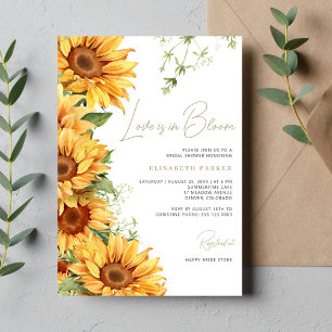 Liebe ist in Bloom boho Sonnenblumen Brautparty Einladung