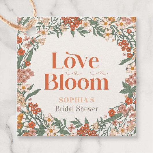 Liebe ist in Bloom Boho Wildblume Brautparty Geschenkanhänger (Vorderseite)
