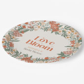 Liebe ist in Bloom Boho Wildblume Brautparty Pappteller (Schrägansicht)