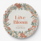 Liebe ist in Bloom Boho Wildblume Brautparty Pappteller (Vorderseite)