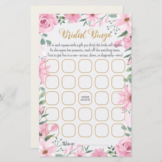 Liebe ist in Bloom Brautparty Bingo Game (Vorne/Hinten)