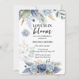 Liebe ist in Bloom Brautparty Dusty Blue Blume Einladung