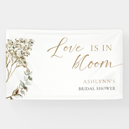 Liebe ist in Bloom Brautparty Pampas Grass Banner (Horizontal)