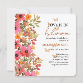 Liebe ist in Bloom Brautparty Pinks Peach Florals Einladung