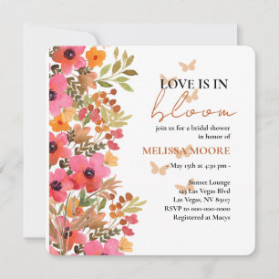Liebe ist in Bloom Brautparty Pinks Peach Florals Einladung