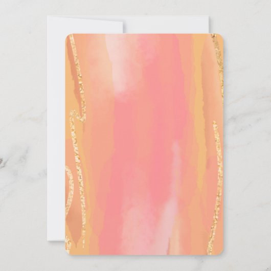 Liebe ist in Bloom Brautparty Pinks Peach Florals Einladung (Rückseite)