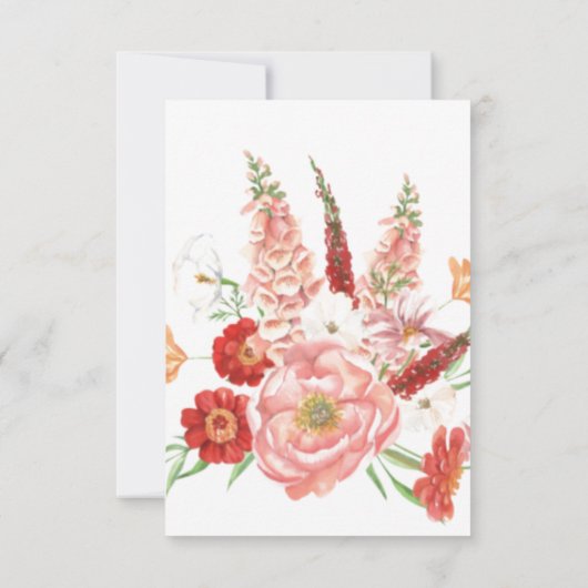 Liebe ist in Bloom! Brautparty Red & Pink Bouquet Einladung (Rückseite)