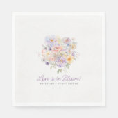 Liebe ist in Bloom Floral Brautparty Custom Serviette (Vorderseite)
