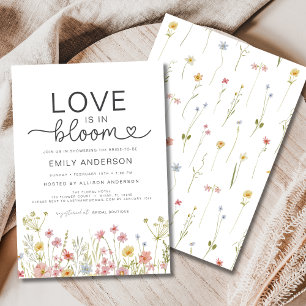 Liebe ist in Bloom Garden Wildblume Brautparty Einladung