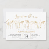 Liebe ist in Bloom Gold Wildblume Brautparty Einladung (Vorderseite)