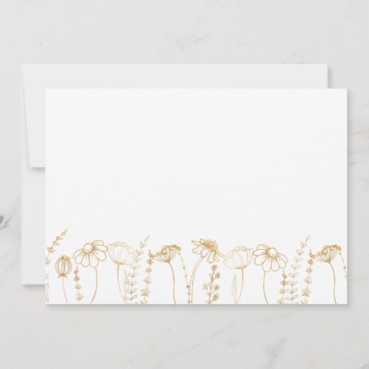 Liebe ist in Bloom Gold Wildblume Brautparty Einladung (Rückseite)