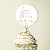 Liebe ist in Bloom Gold Wildblume Sketch Runder Aufkleber