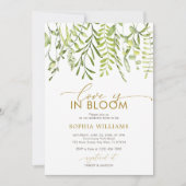Liebe ist in Bloom | Grünes Brautparty Einladung (Vorderseite)