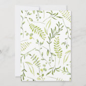 Liebe ist in Bloom | Grünes Brautparty Einladung (Rückseite)