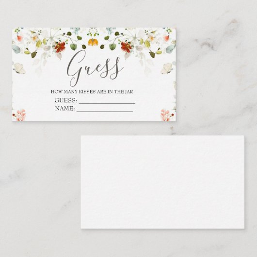 Liebe ist in Bloom Guess Wie viele Spiel Begleitkarte (Vorne/Hinten)