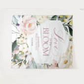 Liebe ist in Bloom | Hintergrund des Brautparty Wandteppich (Vorderseite (Horizontal))