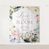 Liebe ist in Bloom | Hintergrund des Brautparty Wandteppich (Vorderseite)