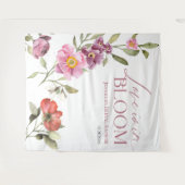 Liebe ist in Bloom | Hintergrund des Brautparty Wandteppich (Vorderseite (Horizontal))