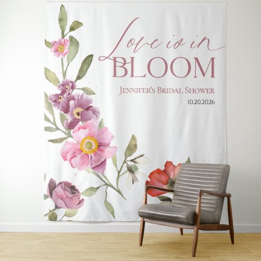 Liebe ist in Bloom | Hintergrund des Brautparty Wandteppich (Beispiel)