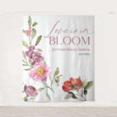Liebe ist in Bloom | Hintergrund des Brautparty Wandteppich (Vorderseite)