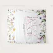 Liebe ist in Bloom | Hintergrund des Brautparty Wandteppich (Vorderseite (Horizontal))