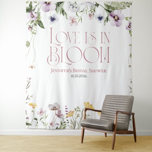 Liebe ist in Bloom | Hintergrund des Brautparty Wandteppich (Beispiel)