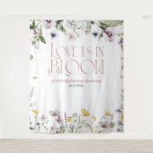 Liebe ist in Bloom | Hintergrund des Brautparty Wandteppich (Vorderseite)