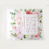 Liebe ist in Bloom | Hintergrund des Brautparty Wandteppich (Vorderseite (Horizontal))
