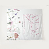 Liebe ist in Bloom | Hintergrund des Brautparty Wandteppich (Vorderseite (Horizontal))