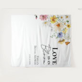 Liebe ist in Bloom | Hintergrund für Brautparty Wandteppich (Vorderseite (Horizontal))