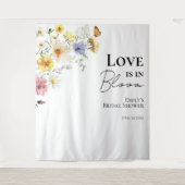 Liebe ist in Bloom | Hintergrund für Brautparty Wandteppich (Vorderseite)