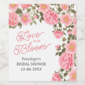 LIEBE IST IN BLOOM HÜBSCH PINK WILD-ROSE WEINETIKETT (Einzelnes Label)