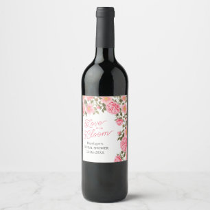 LIEBE IST IN BLOOM HÜBSCH PINK WILD-ROSE WEINETIKETT