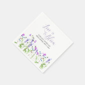 Liebe ist in Bloom Lila Wildblume Brautparty Serviette (Ecke)