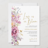 Liebe ist in Bloom Lila Wildblumen Brautparty Einladung (Vorderseite)