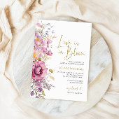 Liebe ist in Bloom Lila Wildblumen Brautparty Einladung