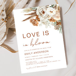 Liebe ist in Bloom Pampas Grass Brautparty Einladung