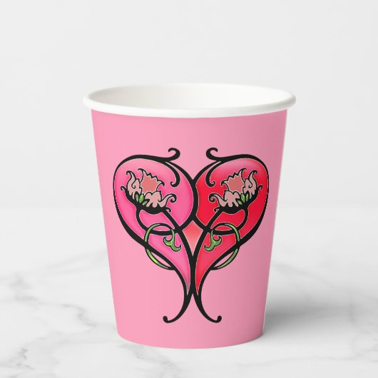 Liebe ist in Bloom Pappbecher (Rückseite)