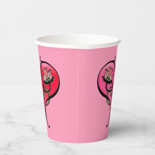 Liebe ist in Bloom Pappbecher (Rechts)