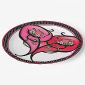 Liebe ist in Bloom Pappteller (Schrägansicht)