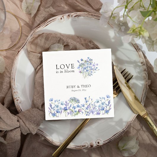 Liebe ist in Bloom Periwinkle Wildblume Blumenstäu Serviette