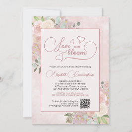 Liebe ist in Bloom Pink Brautparty QR Code Einladung